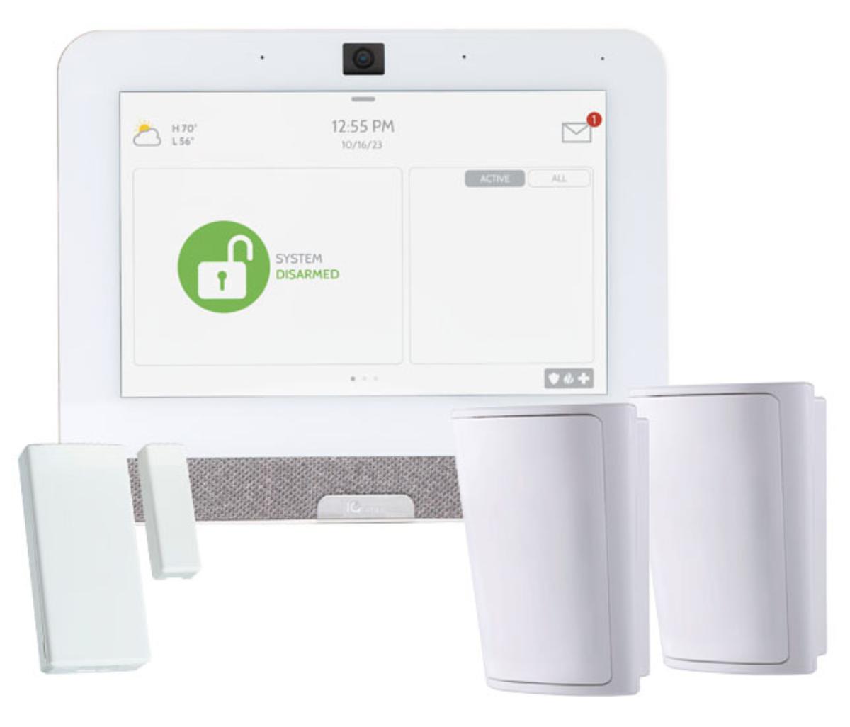 Alarm Starter kit including Control Panel, 2 Motion sensors and a door sensor.